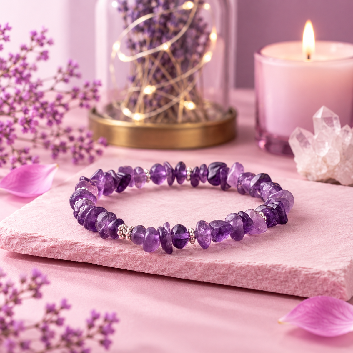 Amethyst Chips Bracelet (Stretchable)