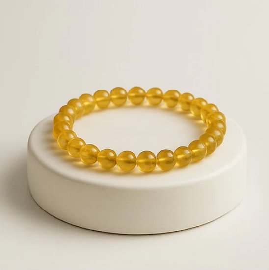Natural Citrine Bracelet with Free Raw Selenite Plate