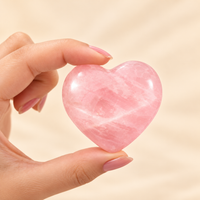 Natural Rose Quartz Heart Shaped Crystal Stone