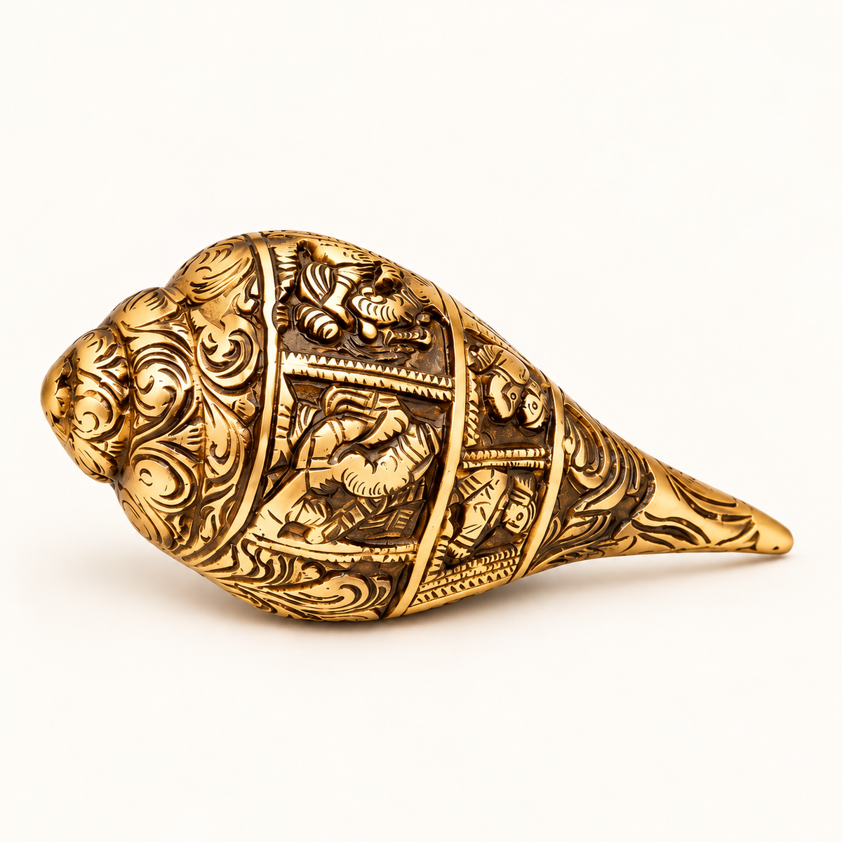 Pure Brass Shankh with 2 Diyas & Premium Gift Box | Traditional Pooja & Vastu Décor Set