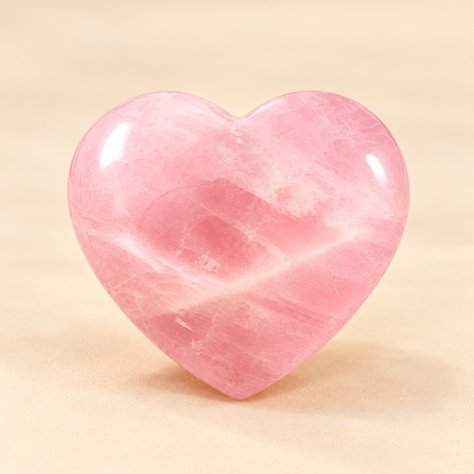 Natural Rose Quartz Heart Shaped Crystal Stone