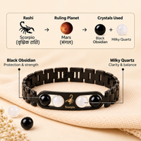 Scorpio Zodiac Metal Bracelet with Free Raw Selenite Plate