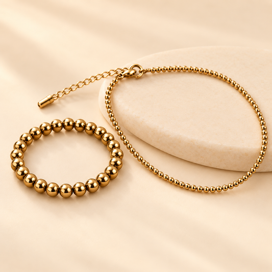 Pyrite Couple's Combo with bracelet & anklets (in pair)