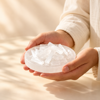 Rose Quartz Chips Bracelet with FREE Raw Selenite Plate