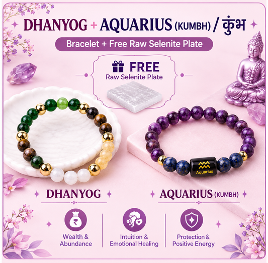 Aquarius (Kumbh Rashi) Zodiac & Dhanyog Bracelet