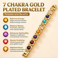 7 Chakra Gold Plated Bracelet