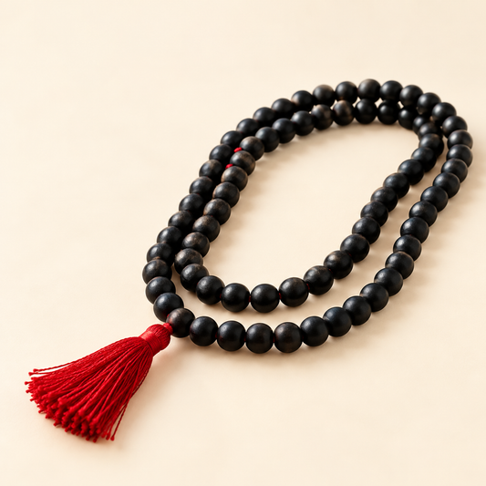 Karungali Mala 8mm – 108+1 Authentic Ebony Wood Beads (Govt. Certified)