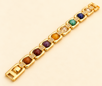 7 Chakra Gold Plated Bracelet
